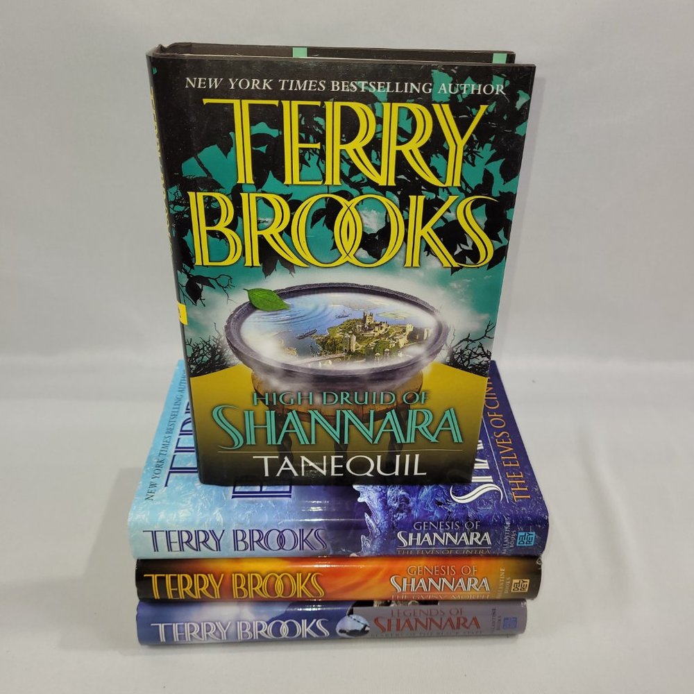 Terry Brooks 4 Book Club Shannara Hardcover Fantasy Novel Lot High Druid Genesis